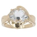 9ct Yellow Gold Cubic Zirconia Solitaire Twist Ring