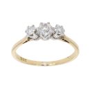 18ct Yellow Gold 0.50ct Brilliant Cut Diamond Trilogy Ring