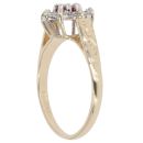 9ct Yellow Gold Cubic Zirconia and Ruby Cluster Ring