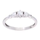 9ct White Gold 0.25ct Diamond Trilogy Ring