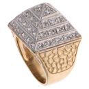 9ct Yellow Gold Cubic Zirconia Pyramid Ring