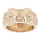 9ct Yellow Gold Double Patterned Buckle Ring