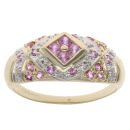 9ct Yellow Gold Pink Sapphire Cluster Ring