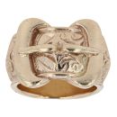 9ct Yellow Gold Patterned Double Buckle Ring
