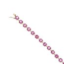 9ct Yellow Gold Pink Topaz Bracelet 7.5"