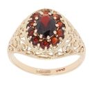 9ct Yellow Gold Garnet Cluster Ring