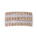 9ct Yellow Gold 1.00ct Champagne and White Diamond Ring