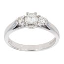 18ct White Gold 0.50ct Diamond Trilogy Ring