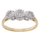 18ct Yellow Gold 0.25ct Brilliant Cut Diamond Trilogy Ring