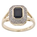 9ct Yellow And White Gold 0.05ct Diamond And Sapphire Cluster Ring