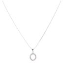 Silver Personalised Block Cubic Zirconia Initial Pendant and Chain