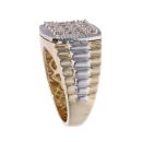 14ct Yellow And White Gold Diamond Signet Ring