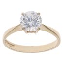 9ct Yellow Gold Cubic Zirconia Solitaire Ring