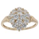 14ct Yellow Gold Cubic Zirconia Cluster Ring
