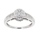 18ct White Gold 0.50ct Diamond Cluster Ring