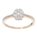 9ct Yellow Gold 0.25ct Diamond Cluster Ring