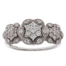 9ct White Gold 0.50ct Brilliant Cut Diamond Cluster Ring