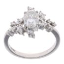 14ct White Gold Moissanite Stone Set Ring
