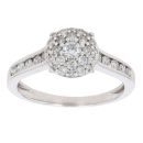 18ct White Gold 0.75ct Brilliant Cut Diamond Cluster Ring