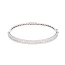 18ct White Gold 2.18ct Baguette and Brilliant Cut Diamond Bangle
