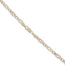 9ct Yellow, White And Rose Gold Celtic Chain 18"