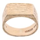 9ct Yellow Gold Bark Patterned Signet Ring