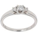 18ct White Gold 0.31ct Brilliant Cut Diamond Trilogy Ring
