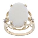 9ct Yellow Gold Opal and Cubic Zirconia Ring