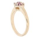 9ct Yellow Gold 0.10ct Diamond And Amethyst Cluster Ring
