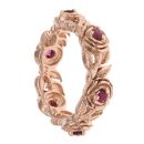 14ct Rose Gold Ruby Flower Ring