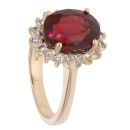 9ct Yellow Gold Garnet and Cubic Zirconia Cluster Ring