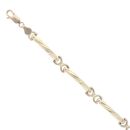 9ct Yellow Gold Bar Twist Bracelet 7.5"