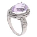 9ct White Gold 0.05ct Diamond And Topaz Ring