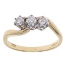 18ct Yellow Gold 0.50ct Brilliant Cut Diamond Trilogy Ring