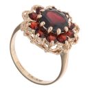 9ct Yellow Gold Garnet Cluster Ring