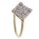 9ct Yellow Gold 0.25ct Brilliant Cut Diamond Cluster Ring