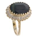 9ct Yellow Gold 0.03ct Diamond And Sapphire Cluster Ring