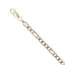 9ct Yellow Gold Figaro Bracelet 7"
