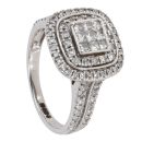 18ct White Gold 1.00ct Diamond Cluster Ring