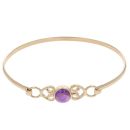 9ct Yellow Gold Amethyst Patterned Bangle