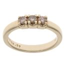 9ct Yellow Gold 0.27ct Brilliant Cut Tinted Diamond Trilogy Ring