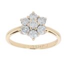 18ct Yellow Gold 0.75ct Brilliant Cut Diamond Cluster Ring