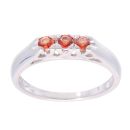 9ct White Gold Orange Gem Stone Set Ring