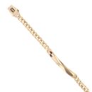 14ct Yellow Gold Monaco ID Curb Footprints Pave Lock Bracelet 5.5"