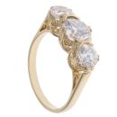 9ct Yellow Gold Cubic Zirconia Three Stone Ring