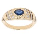 18ct Yellow Gold 0.12ct Diamond And Sapphire Ring