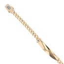 14ct Yellow Gold Monaco Classic Pave Lock ID Bracelet 5.5"