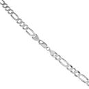 Silver Diamond Cut Figaro Chain 22" By Icesia Gents