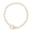 Silver Gold Plated Belcher T-Bar Bracelet 7"