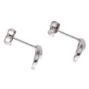 Silver Tear Drop Stud Earrings by Icesia